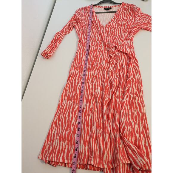 Pendleton Breezeway Dress Faux Wrap Ikat Coral Pink White Spring Summer Size M - Picture 15 of 16